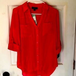 Fortune & Ivy Christelle Button Down Blouse Small